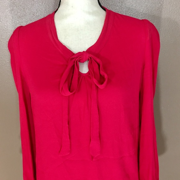 Kate Spade Red Bow Neck-Tie Blouse - Picture 6 of 8